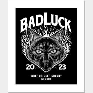 Bad  Luck Cat Head Posters and Art